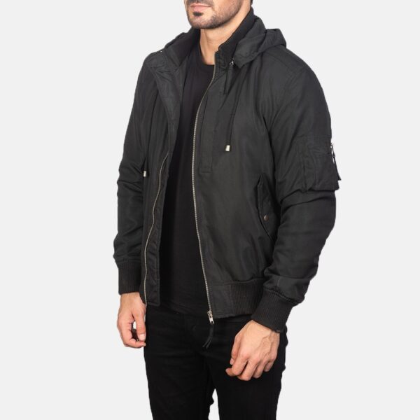 Hanklin Ma-1 Black Hooded Bomber Jacket - Image 6