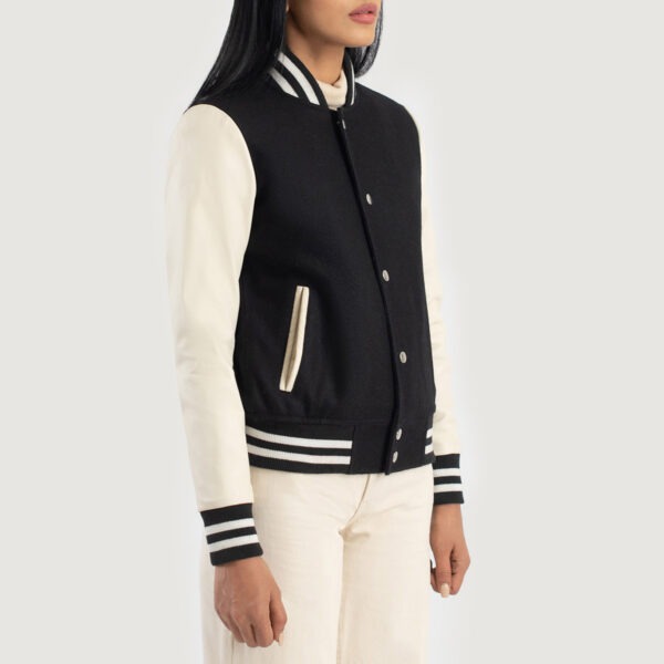Savant Black & White Hybrid Varsity Jacket - Image 2