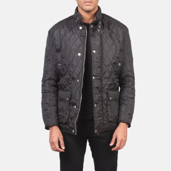 Barry Quilted Black Windbreaker Jacket - Image 6