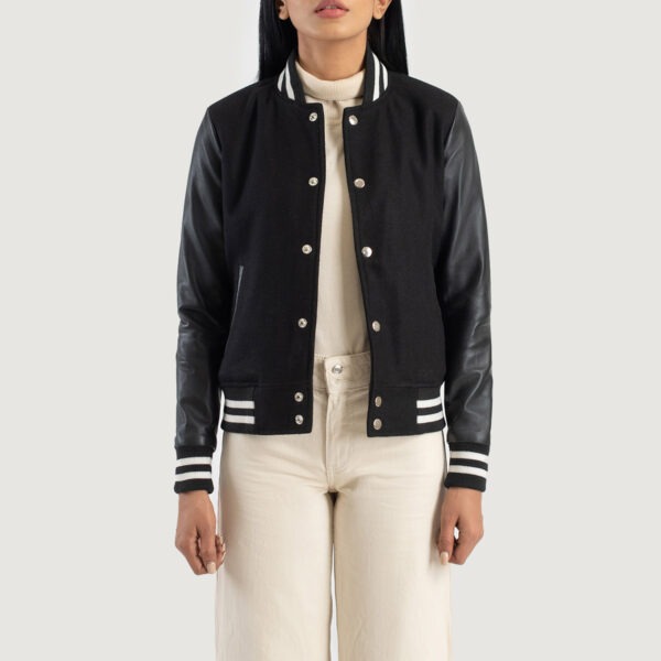 Savant Black Hybrid Varsity Jacket - Image 5