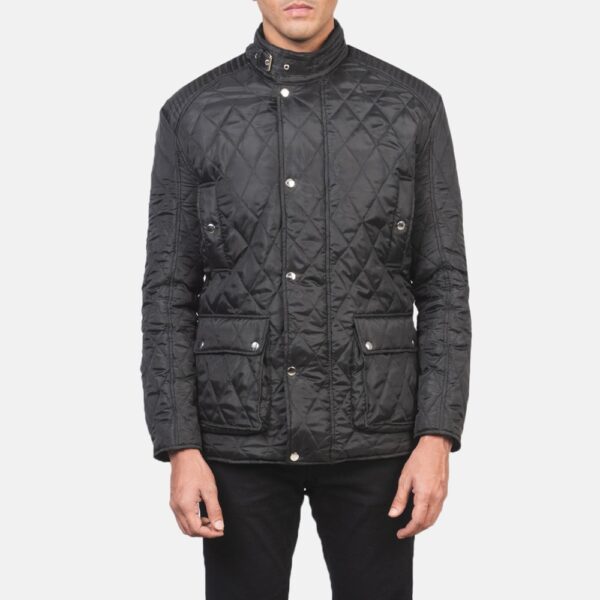 Barry Quilted Black Windbreaker Jacket - Image 5