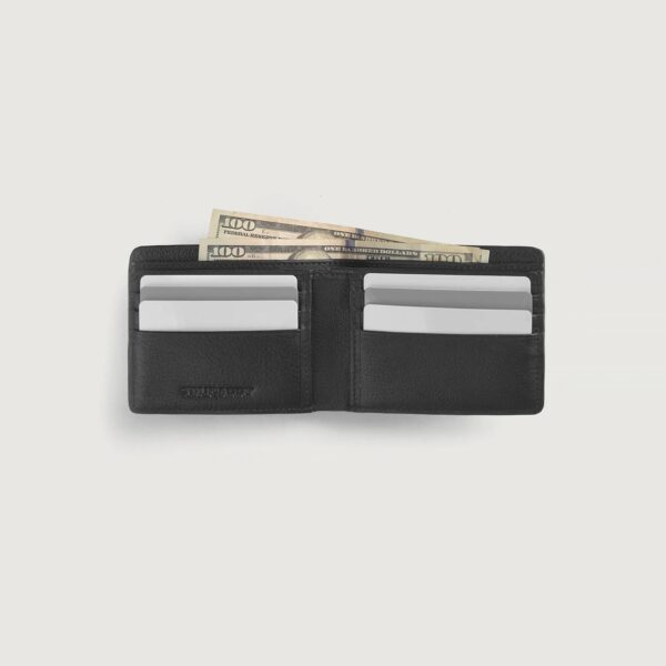 Voren Black Leather Bi-fold Wallet - Image 4