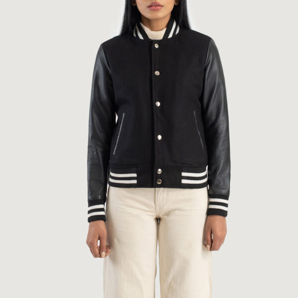 Savant Black Hybrid Varsity Jacket - Image 4