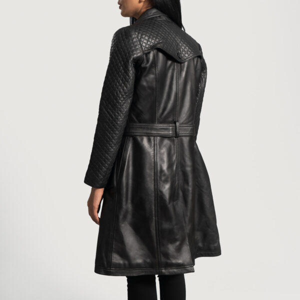 Sweet Susan Black Leather Trench Coat - Image 3