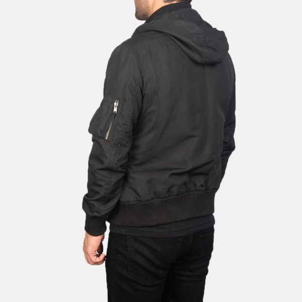 Hanklin Ma-1 Black Hooded Bomber Jacket - Image 3