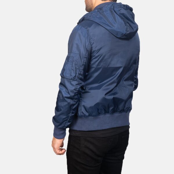 Hanklin Ma-1 Blue Hooded Bomber Jacket - Image 4