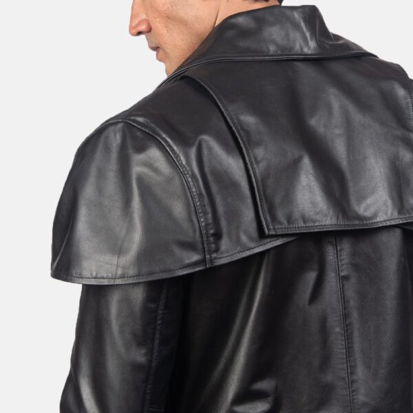 Classic Black Leather Duster - Image 4