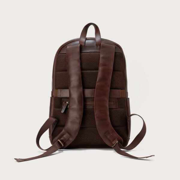The Philos Vintage Brown Leather Backpack - Image 5