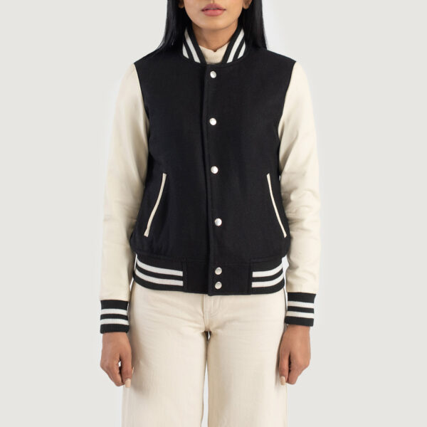 Savant Black & White Hybrid Varsity Jacket - Image 3
