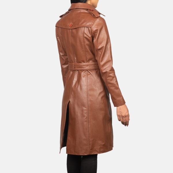 Alice Brown Double Breasted Leather Coat - Image 3