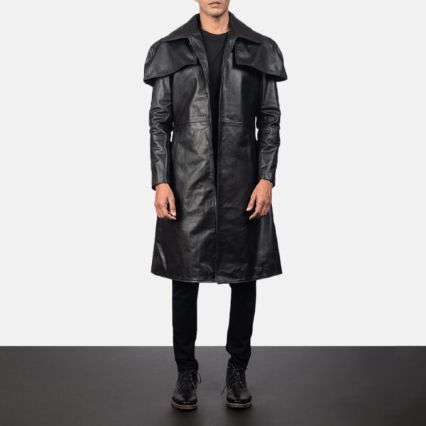 Classic Black Leather Duster - Image 3