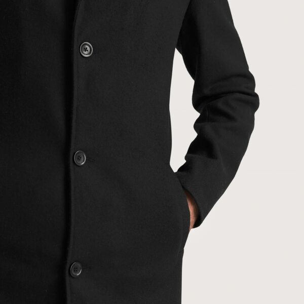 Petrillo Black Wool Single Breasted Coat - Image 6