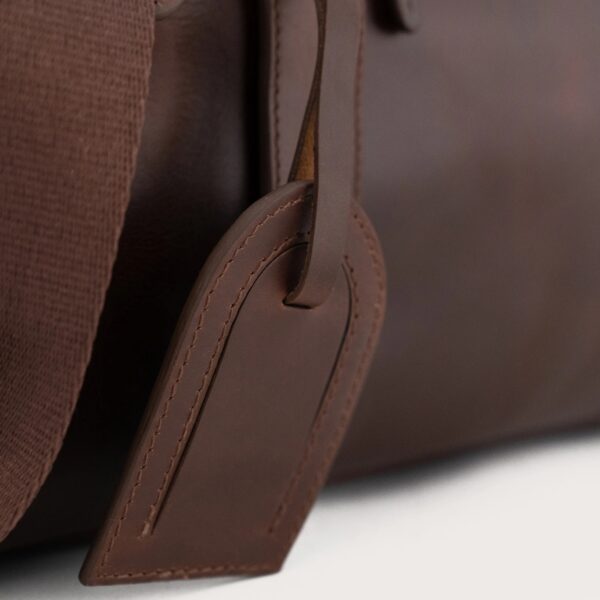 The Dale Vintage Brown Leather Duffle Bag - Image 6