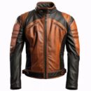 Men's Cafe Racer Classic Real Lambskin Leather Stand Collar Biker Leather Jacket
