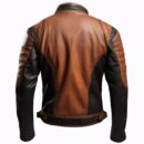 Men's Cafe Racer Classic Real Lambskin Leather Stand Collar Biker Leather Jacket