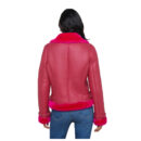 Women Fashion Style Niri Shearling Pink Leather Jacket