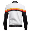 Mens Leather Jacket Inspired by German Flag Casual Motorcycle Zipper Coat