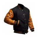 Mens Genuine Brown Hooded Bomber Leather Jacket Real Lambskin Waxed Design