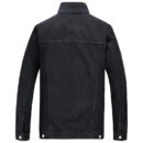 Mens Denim Jacket Casual Loose Fit Button Down Denim Trucker Jacket Coat Black