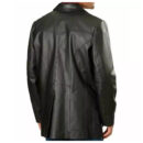 Men's Genuine Lambskin Leather Blazer Two Button Black Leather Jacket Coat