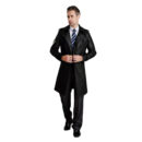 New Men's Black Leather Lambskin Trench Length Slim Fit Stylish Winter Over Coat
