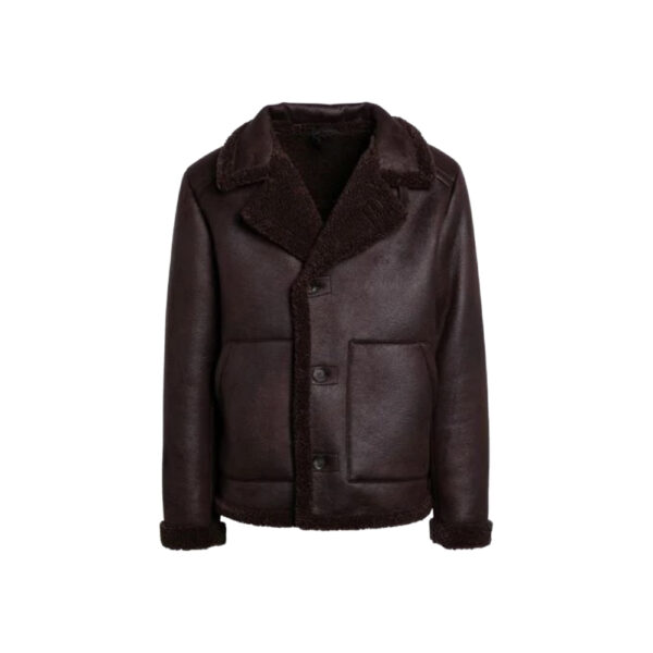 Men's Black Classic Faux Leather Jacket With Faux Fur Lining