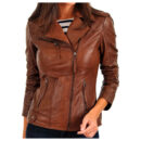 New Womens Genuine Lambskin Leather Jacket Biker Stylish Motorcycle Soft Jacket