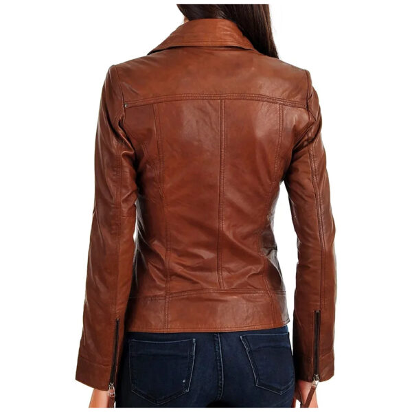 New Womens Genuine Lambskin Leather Jacket Biker Stylish Motorcycle Soft Jacket - Image 2