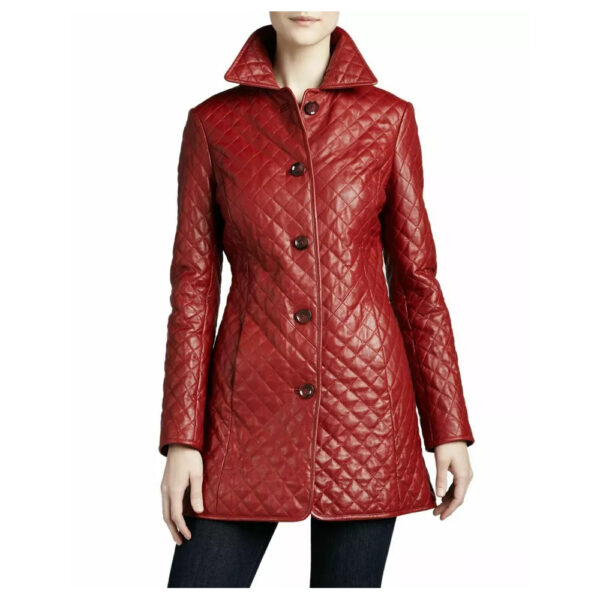Leather Jacket For Women Red Coat Stylish Hot Real Lambskin
